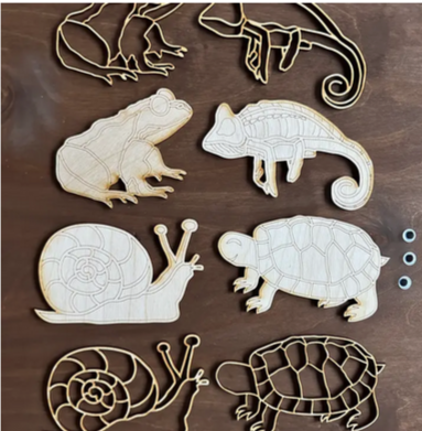Mini DIY painting Turtle, Snail, Frog, and Chameleon Craft Kit