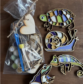 Mini DIY painting Turtle, Snail, Frog, and Chameleon