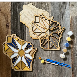 Wisconsin Barn Quilt pattern Painting Kit - Star