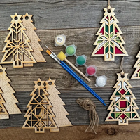 
              Barn Quilt Pattern Christmas tree Ornaments DIY
            