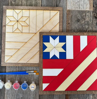 DIY Patriotic Flag Barn Quilt Pattern Painting Craft Kit