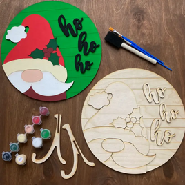 Santa ho ho ho DIY paint Holiday Christmas sign with stand