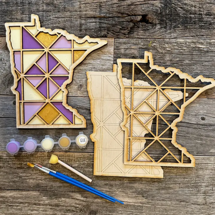 Minnesota Barn Quilt pattern Painting Kit - Square