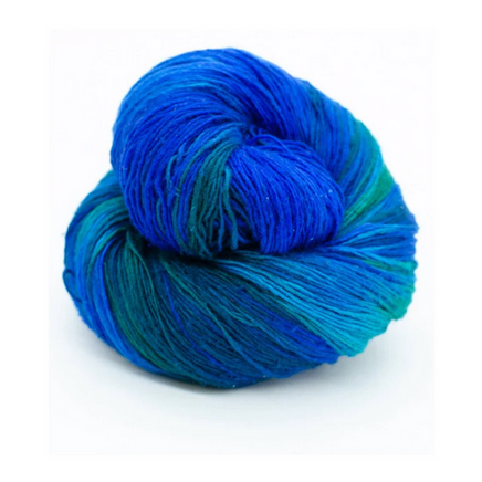 Silk Waves Shawl Crochet Kit Blue Green