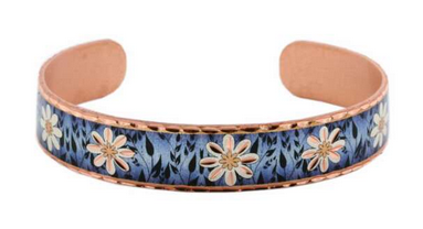 Blue Flower Cuff Bracelets