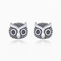 
              Owl Face Stud Earrings, Sterling Silver 3
            