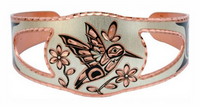 
              Hummingbird Cut Out Wilderness Art All Copper Bracelet Cuff
            