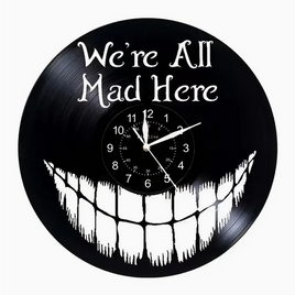 Alice in Wonderland Mad Cat Smile Vinyl Record Clock 1