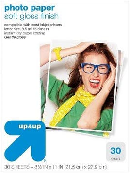 Semigloss Photo Paper Letter Size 30ct - up & up153; None