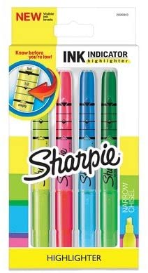 Sharpie Ink Indicator Highlighter Stick Multicolor 4ct Multi-Colored