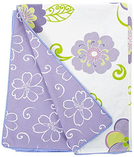 Sweet Potato Lulu Reversible Twin Duvet Bedding Set, White/Lavender/Green/Purple