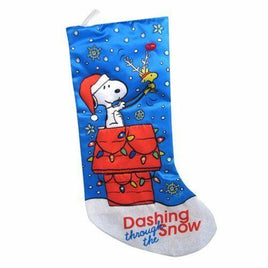 Peanuts Snoopy and Woodstock on Dog House Light-Up Christmas Holiday Stocking