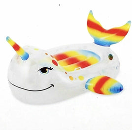 Pride Rainbow Narwhal Ride Over 6 feet Pool Raft Float 79 x 62 x 32 Cruise Beach