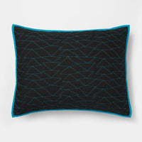 
              Pillowfort Triangle Stitch Pillow Shams Black and Blue Standard 20 x 26
            