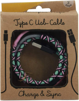 Handcrafted Rope Type C USB Cable