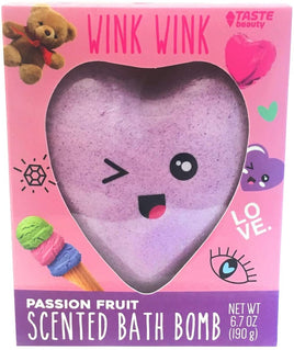 Heart Shaped Valentine Day Bath Bomb - Passion Fruit Scented - 6.7oz